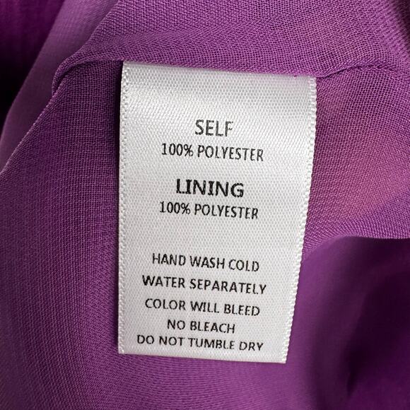 Pinch Purple Sleeveless Ruffle Mock Neck Tiered Mini Dress Womens Small - Picture 5 of 6